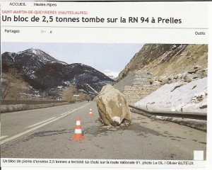 Encore un éboulement qui heureusement se termine bien.
